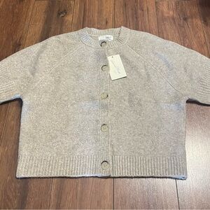 Women's Heather Taupe Button-Front Cardigan Sweater